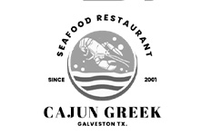 cajun-greek-b-w-logo Falcontail Marketing & Design client list: Cajun Greek Seafood Galveston